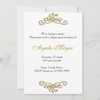House warming party Invitation Gold Flourish