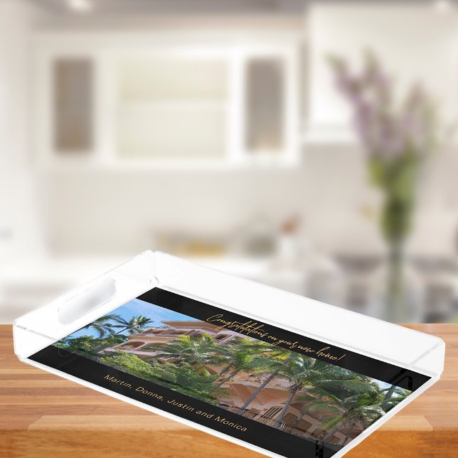House warming photo names black acrylic tray (Creator Uploaded)