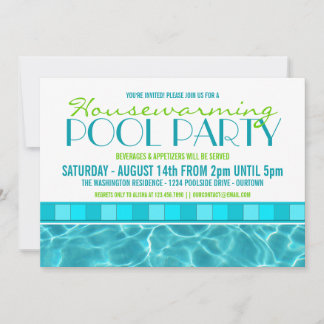 House Warming Pool Party Invitations