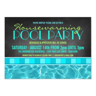 House Warming Pool Party Invitations