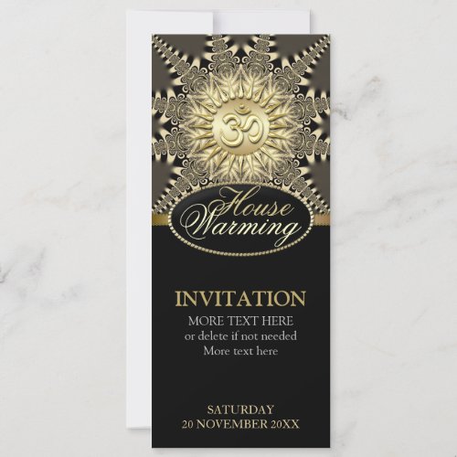 House Warming Vintage Gold OM Party Invitation