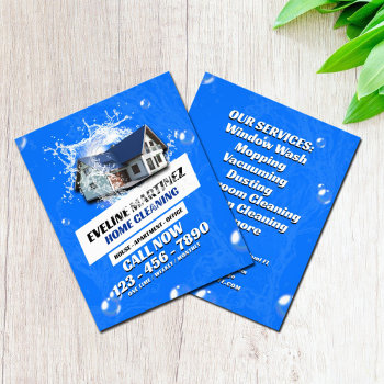 House Water Splash Housekeeping  Flyer by TwoFatCats at Zazzle