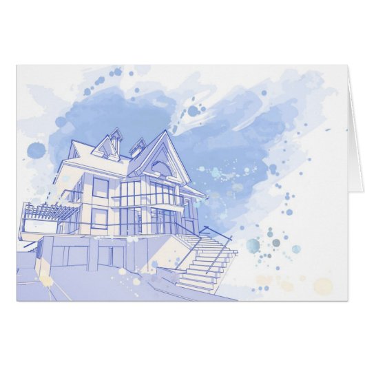 house: watercolor draw (Front Horizontal)