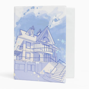 house: watercolor draw mini binder
