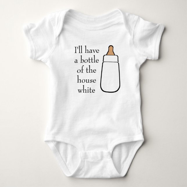 House white bottle baby shirt bodysuit one piece (Front)
