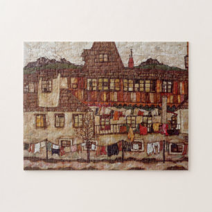 House with Drying Laundry by Egon Schiele Jigsaw Puzzle