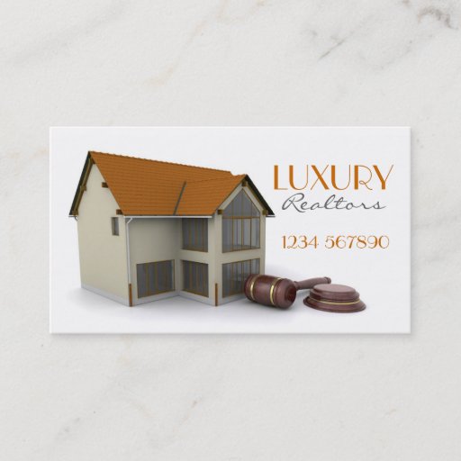Customizable House with Gavel Business Card