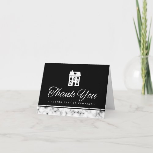 House with heart realtor real estate thank you card