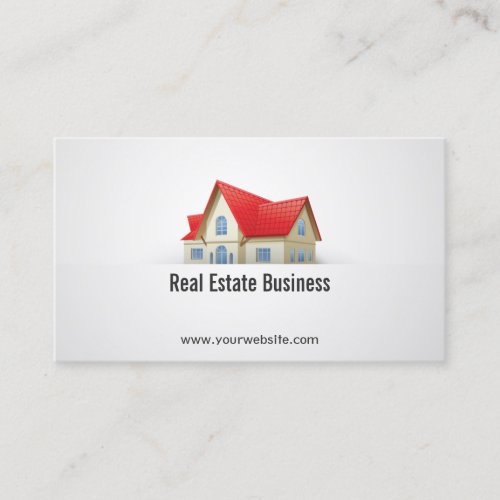 House with Red Roof Real Estate Business Card