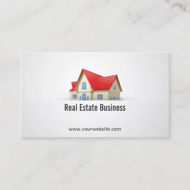 House with Red Roof Real Estate Business Card Zazzle