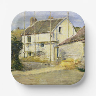 House with Scaffolding (Vintage Building Work) Paper Plates