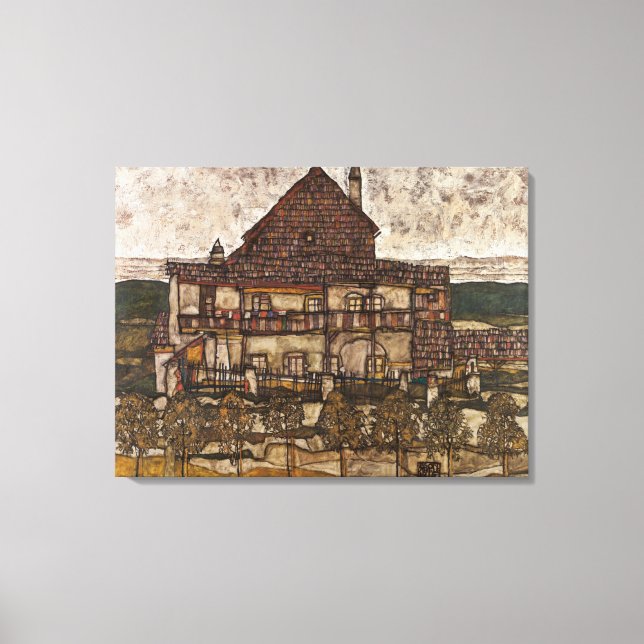 House with Shingle Roof by Egon Schiele Canvas Print (Front)