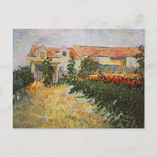 House with Sunflowers Van Gogh Fine Art Postcard