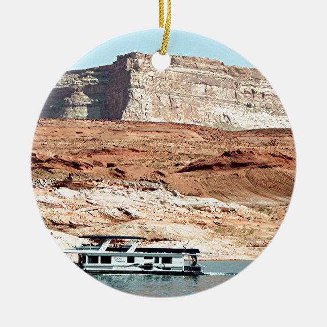 Houseboat, Lake Powell, Arizona, USA 7 Ceramic Ornament (Front)