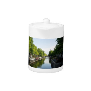 Houseboats on Prinsengracht Canal Amsterdam Teapot
