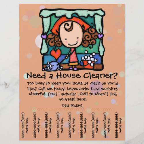Housecleaning House Cleaner Custom promotional Flyer