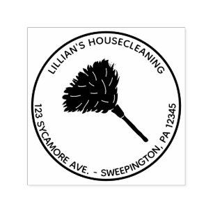 Housecleaning Maid Cleaning Return Address Self-inking Stamp