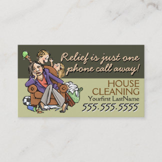 Housecleaning.Maid service.Custom text/color Business Card