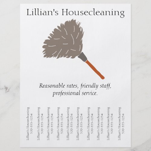 Housecleaning Maid Service Flyer Tear Off Strips Flyer
