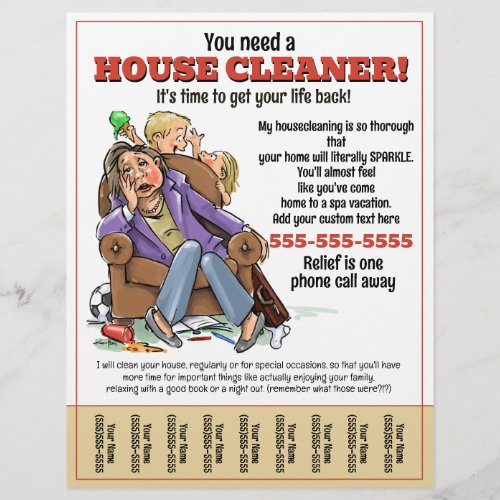 Housecleaning Mothers Helper Tear Sheet Flyer