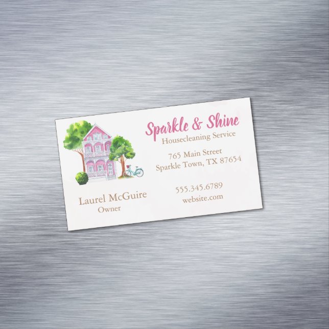Housecleaning Service Business Card Magnet (In Situ)
