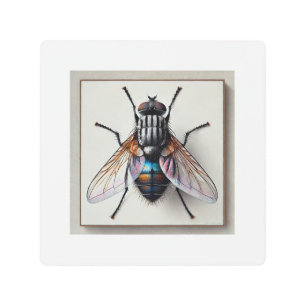 Housefly 101024IREF222 - Watercolor Metal Print