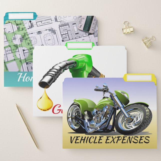 Household /Auto, etc.  Expenses File Folders (Set)