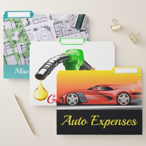 Household Auto Gas etc  Expenses File Folders