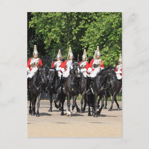 Household Cavalry mounted soldiers in London photo Postcard