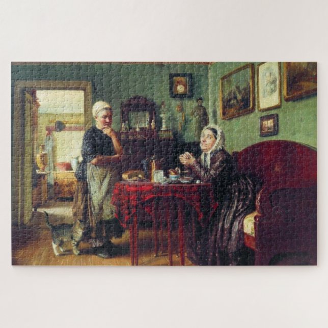 Household Conversation (by Konstantin Makovsky) Jigsaw Puzzle (Horizontal)