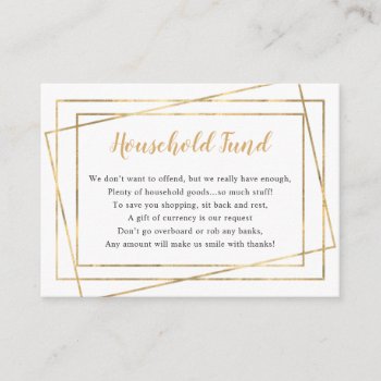 Household Fund Bridal Shower Or Wedding Enclosure Card by lemontreeweddings at Zazzle