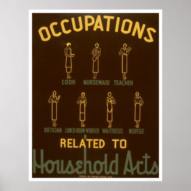 Household Occupations 1938 WPA Poster (Front)