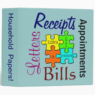 Household Papers! 3 Ring Binder