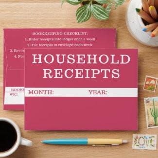 Household Receipts with Bookkeeping Checklist