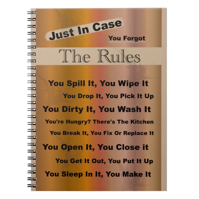 Household Rules Notebook (Front)