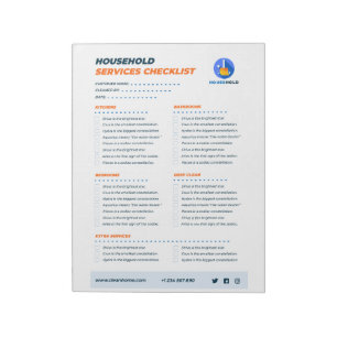 Household serves checklist notepad