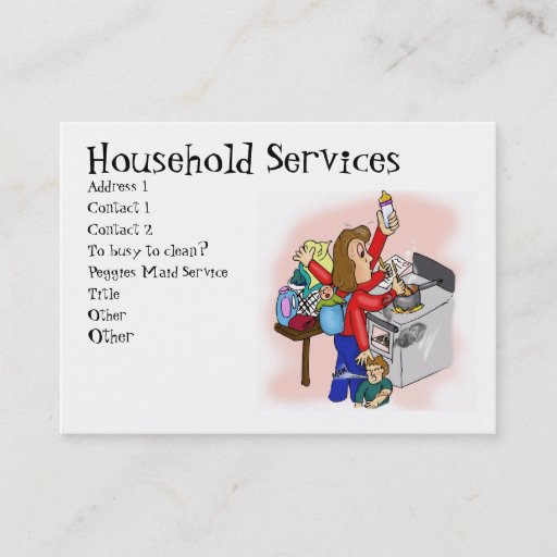 Customizable Household Services Business Cards