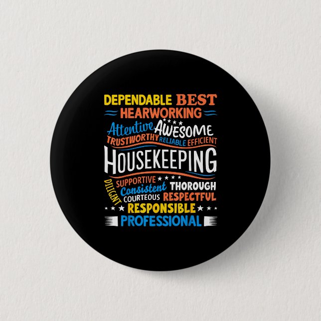 Housekeeng Appreciation Environmental Services Wee Button (Front)