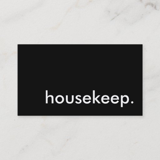 Customizable housekeep. business card