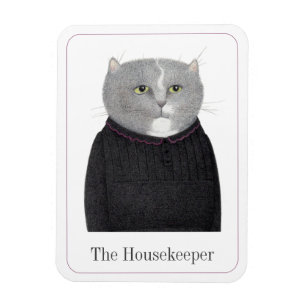 HOUSEKEEPER CAT 3x4 Flexible Magnet + Text II
