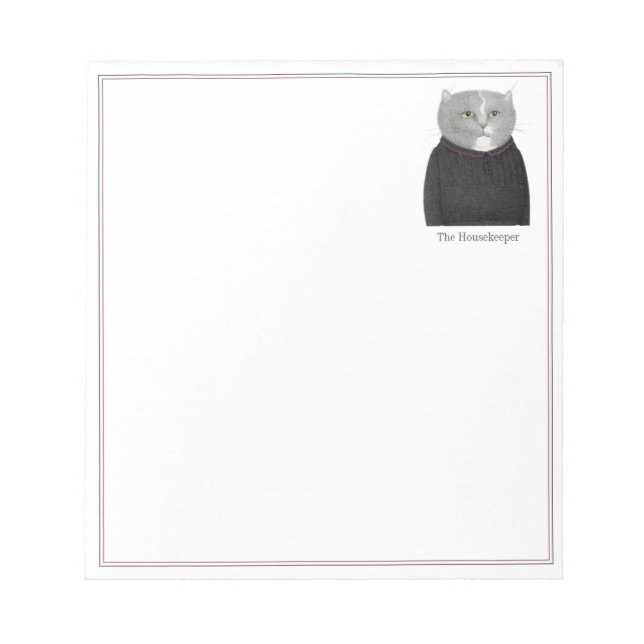 HOUSEKEEPER CAT 5.5x6 Notepad (Front)