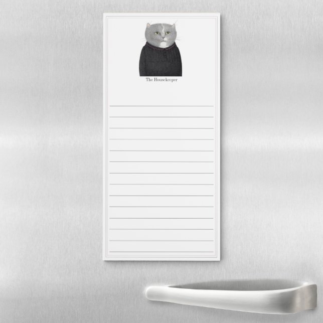 HOUSEKEEPER CAT Magnetic Notepad + Lines (In Situ)