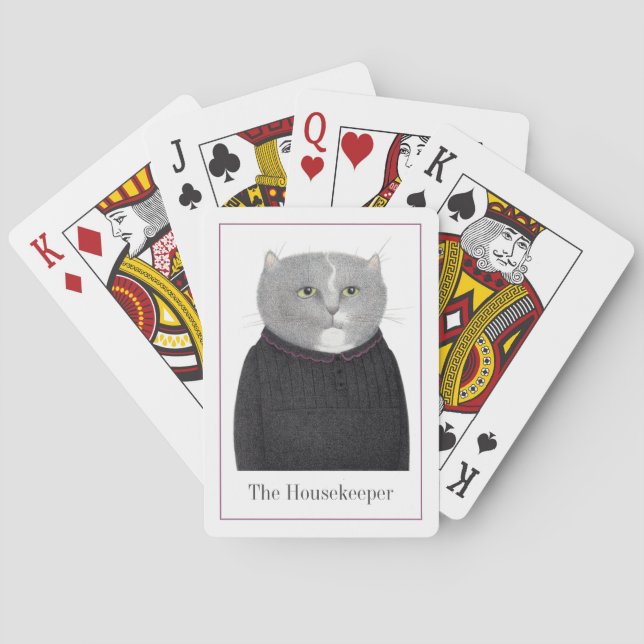 HOUSEKEEPER CAT Playing Cards + Text (Back)