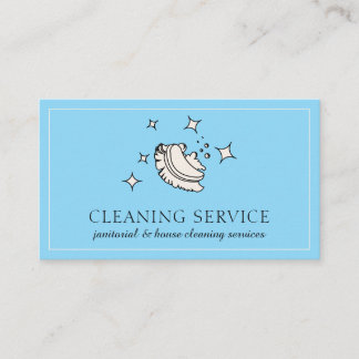 Housekeeper Cleaning Washing blue Business Card