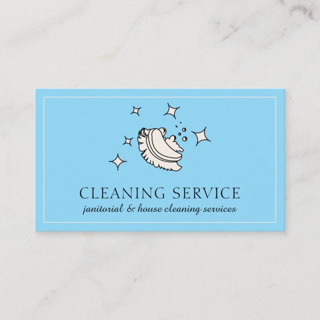 Housekeeper Cleaning Washing blue Business Card