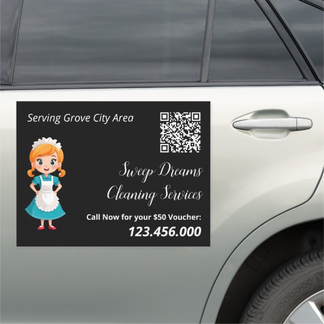 Housekeeper Custom QR Car Magnet (In Situ)