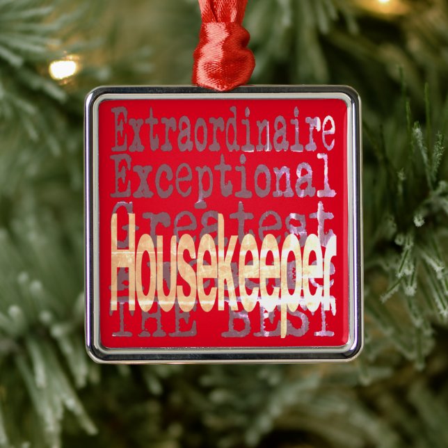 Housekeeper Extraordinaire Metal Ornament (Tree)