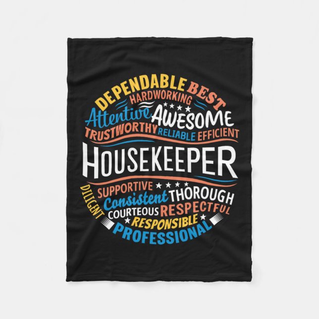 Housekeeper Gifts Funny Housekeeping Week Apprecia Fleece Blanket (Front)
