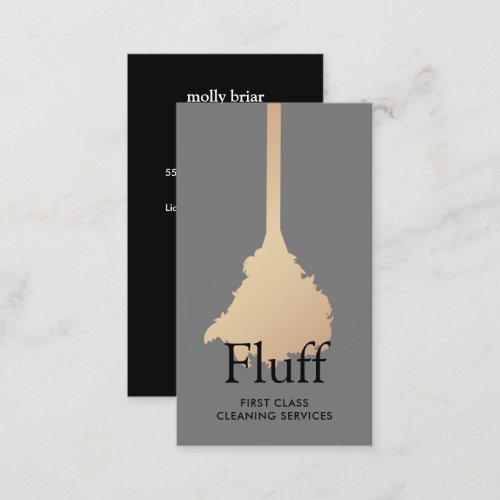 HouseKeeper Gold Feather Duster House Cleaning Business Card