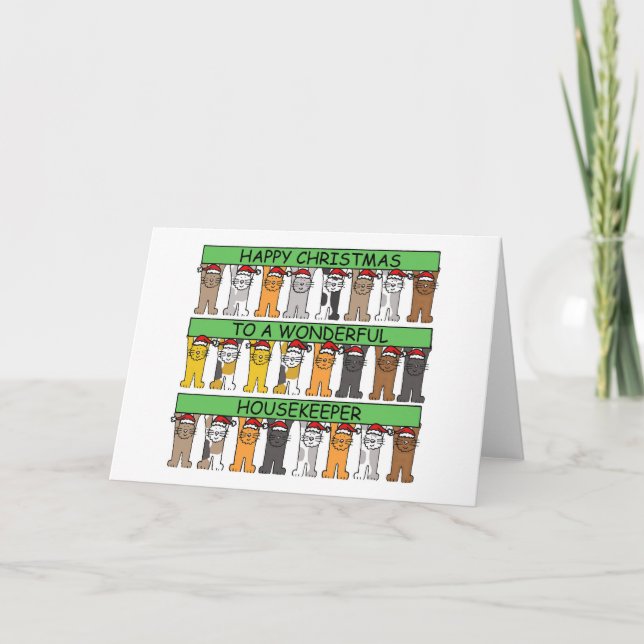 Housekeeper Happy Christmas Holiday Card (Front)